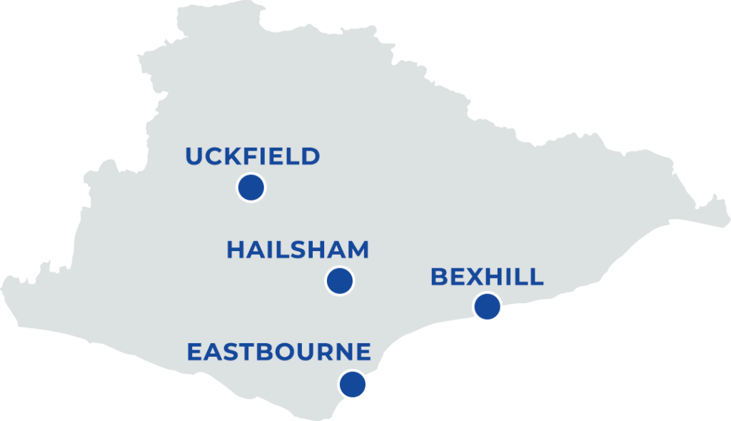 Elite Medical UK East Sussex Health and Urgent Care Service Area Map